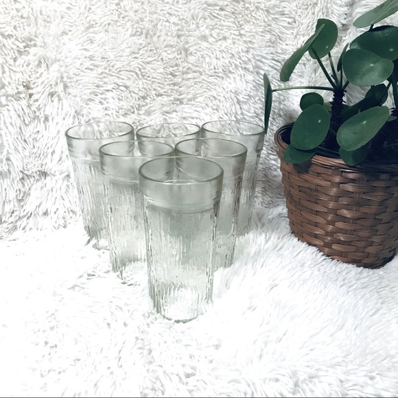 Kerr Other - Vintage Kerr set of 6 icicle bark texture icetea tumblers glassware barware